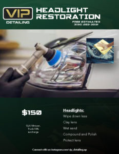 Flyer for an auto detailing company.